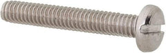 Value Collection - M2.5x0.45 Metric Coarse, 16mm Length Under Head Slotted Drive Machine Screw - Pan Head, Grade 18-8 & A2 Stainless Steel, Uncoated, Without Washer - Eagle Tool & Supply