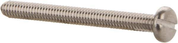 Value Collection - M2.5x0.45 Metric Coarse, 25mm Length Under Head Slotted Drive Machine Screw - Pan Head, Grade 18-8 & A2 Stainless Steel, Uncoated, Without Washer - Eagle Tool & Supply