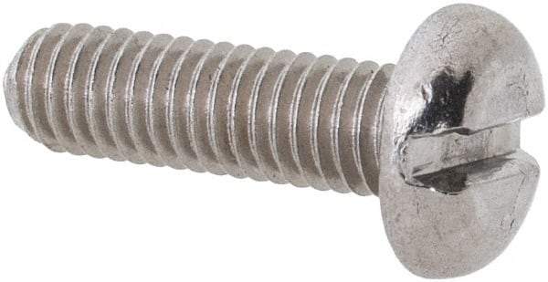 Value Collection - M3x0.50 Metric Coarse, 10mm Length Under Head Slotted Drive Machine Screw - Pan Head, Grade 18-8 & A2 Stainless Steel, Uncoated, Without Washer - Eagle Tool & Supply