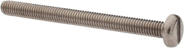 Value Collection - M3x0.50 Metric Coarse, 35mm Length Under Head Slotted Drive Machine Screw - Pan Head, Grade 18-8 & A2 Stainless Steel, Uncoated, Without Washer - Eagle Tool & Supply