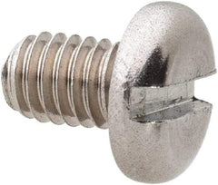 Value Collection - M3.5x0.60 Metric Coarse, 5mm Length Under Head Slotted Drive Machine Screw - Pan Head, Grade 18-8 & A2 Stainless Steel, Uncoated, Without Washer - Eagle Tool & Supply