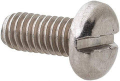 Value Collection - M3.5x0.60 Metric Coarse, 8mm Length Under Head Slotted Drive Machine Screw - Pan Head, Grade 18-8 & A2 Stainless Steel, Uncoated, Without Washer - Eagle Tool & Supply