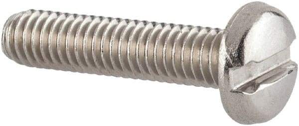 Value Collection - M3.5x0.60 Metric Coarse, 16mm Length Under Head Slotted Drive Machine Screw - Pan Head, Grade 18-8 & A2 Stainless Steel, Uncoated, Without Washer - Eagle Tool & Supply