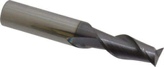 Accupro - 29/64", 1" LOC, 1/2" Shank Diam, 3" OAL, 2 Flute, Solid Carbide Square End Mill - Single End, AlTiN Finish, Spiral Flute, 40° Helix, Centercutting, Right Hand Cut, Right Hand Flute - Eagle Tool & Supply