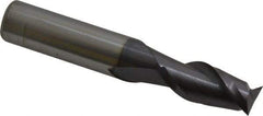 Accupro - 15/32", 1" LOC, 1/2" Shank Diam, 3" OAL, 2 Flute, Solid Carbide Square End Mill - Single End, AlTiN Finish, Spiral Flute, 40° Helix, Centercutting, Right Hand Cut, Right Hand Flute - Eagle Tool & Supply