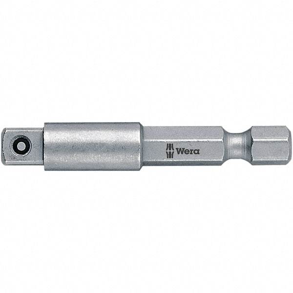 Wera - Socket Adapters & Universal Joints Type: Square-Drive to Hex Bit Adapter Male Size: 1/4 - Eagle Tool & Supply