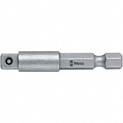 Wera - Socket Adapters & Universal Joints Type: Square-Drive to Hex Bit Adapter Male Size: 1/4 - Eagle Tool & Supply