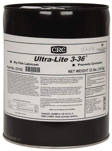 CRC - 5 Gal Pail Dry Film Lubricant - Amber, -40°F to 300°F, Food Grade - Eagle Tool & Supply