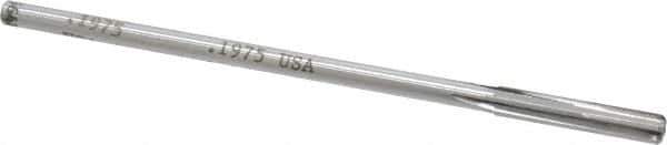 Made in USA - 0.1975" Carbide-Tipped 4 Flute Chucking Reamer - Straight Flute, 11/64" Straight Shank, 1-1/8" Flute Length, 4-1/2" OAL - Eagle Tool & Supply