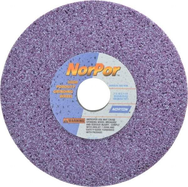 Norton - 7" Diam x 1-1/4" Hole x 1/2" Thick, G Hardness, 46 Grit Surface Grinding Wheel - Ceramic, Type 1, Coarse Grade, 3,600 Max RPM, Vitrified Bond, No Recess - Eagle Tool & Supply