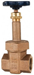 NIBCO - 2" Pipe, Class 300, Threaded Bronze Alloy Solid Wedge Stem Gate Valve with Stainless Steel Trim - 600 WOG, 300 WSP, Union Bonnet - Eagle Tool & Supply