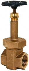 NIBCO - 1-1/4" Pipe, Class 300, Threaded Bronze Alloy Solid Wedge Rising Stem Gate Valve - 600 WOG, 300 WSP, Union Bonnet - Eagle Tool & Supply