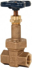 NIBCO - 1/2" Pipe, Class 300, Threaded Bronze Alloy Solid Wedge Rising Stem Gate Valve - 600 WOG, 300 WSP, Union Bonnet - Eagle Tool & Supply