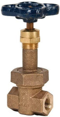 NIBCO - 1/4" Pipe, Class 300, Threaded Bronze Alloy Solid Wedge Rising Stem Gate Valve - 600 WOG, 300 WSP, Union Bonnet - Eagle Tool & Supply