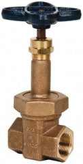 NIBCO - 3/4" Pipe, Class 300, Threaded Bronze Alloy Solid Wedge Rising Stem Gate Valve - 600 WOG, 300 WSP, Union Bonnet - Eagle Tool & Supply