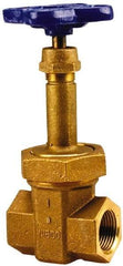 NIBCO - 1" Pipe, Class 300, Threaded Bronze Alloy Solid Wedge Rising Stem Gate Valve with Stainless Steel Trim - 600 WOG, 300 WSP, Union Bonnet - Eagle Tool & Supply