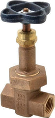 NIBCO - 1/2" Pipe, Class 300, Threaded Bronze Alloy Solid Wedge Rising Stem Gate Valve with Stainless Steel Trim - 600 WOG, 300 WSP, Union Bonnet - Eagle Tool & Supply