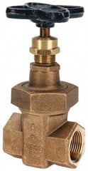 NIBCO - 1" Pipe, Class 300, Threaded Bronze Alloy Solid Wedge Stem Gate Valve - 600 WOG, 300 WSP, Union Bonnet - Eagle Tool & Supply