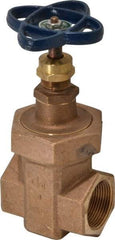 NIBCO - 1-1/4" Pipe, Class 300, Threaded Bronze Alloy Solid Wedge Stem Gate Valve - 600 WOG, 300 WSP, Union Bonnet - Eagle Tool & Supply
