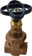 NIBCO - 1/4" Pipe, Class 300, Threaded Bronze Alloy Solid Wedge Stem Gate Valve - 600 WOG, 300 WSP, Union Bonnet - Eagle Tool & Supply