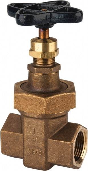 NIBCO - Class 300, Threaded Bronze Alloy Solid Wedge Stem Gate Valve with Stainless Steel Trim - 600 WOG, 300 WSP, Union Bonnet - Eagle Tool & Supply