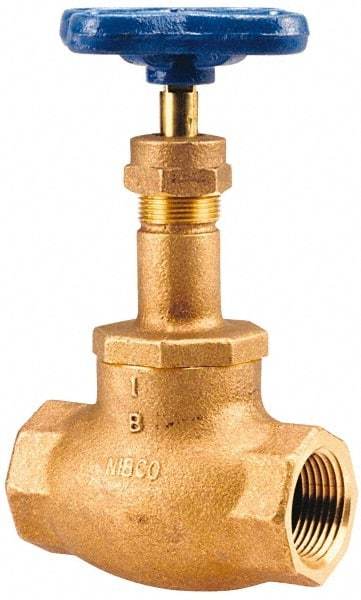 NIBCO - 1/8" Pipe, Threaded Ends, Bronze Integral Globe Valve - Bronze Disc, Screw-In Bonnet, 200 psi WOG, 125 psi WSP, Class 125 - Eagle Tool & Supply