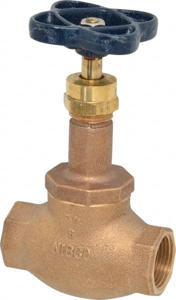 NIBCO - 3/4" Pipe, Threaded Ends, Bronze Integral Globe Valve - Bronze Disc, Screw-In Bonnet, 200 psi WOG, 125 psi WSP, Class 125 - Eagle Tool & Supply