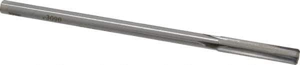 Made in USA - 0.309" Carbide-Tipped 4 Flute Chucking Reamer - Straight Flute, 9/32" Straight Shank, 1-1/2" Flute Length, 6" OAL - Eagle Tool & Supply