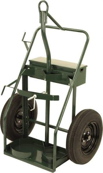 Harper Trucks - 800 Lb Capacity 60" OAH Cylinder Truck - Swept Back, Continuous Handle, Steel, Pneumatic Wheels - Eagle Tool & Supply