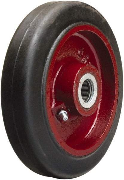 Hamilton - 6 Inch Diameter x 1-1/2 Inch Wide, Rubber on Cast Iron Caster Wheel - 280 Lb. Capacity, 1-3/4 Inch Hub Length, 1-3/16 Inch Axle Diameter, Plain Bore Bearing - Eagle Tool & Supply