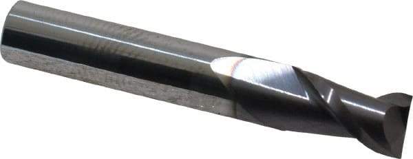 Accupro - 5/16", 1/2" LOC, 5/16" Shank Diam, 2" OAL, 2 Flute, Solid Carbide Square End Mill - Single End, AlTiN Finish, Spiral Flute, 40° Helix, Centercutting, Right Hand Cut, Right Hand Flute - Eagle Tool & Supply