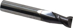 Accupro - 5/16", 1/2" LOC, 5/16" Shank Diam, 2" OAL, 2 Flute, Solid Carbide Square End Mill - Single End, AlTiN Finish, Spiral Flute, 40° Helix, Centercutting, Right Hand Cut, Right Hand Flute - Eagle Tool & Supply