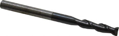 Accupro - 3/16", 3/4" LOC, 3/16" Shank Diam, 2-1/2" OAL, 2 Flute, Solid Carbide Square End Mill - Single End, AlTiN Finish, Spiral Flute, 40° Helix, Centercutting, Right Hand Cut, Right Hand Flute - Eagle Tool & Supply