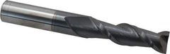 Accupro - 5/8", 2-1/8" LOC, 5/8" Shank Diam, 4-5/8" OAL, 2 Flute, Solid Carbide Square End Mill - Single End, AlTiN Finish, Spiral Flute, 40° Helix, Centercutting, Right Hand Cut, Right Hand Flute - Eagle Tool & Supply