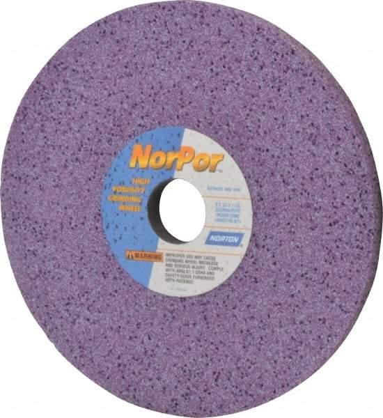 Norton - 8" Diam x 1-1/4" Hole x 1/2" Thick, H Hardness, 60 Grit Surface Grinding Wheel - Ceramic, Type 1, Medium Grade, 3,600 Max RPM, Vitrified Bond, No Recess - Eagle Tool & Supply