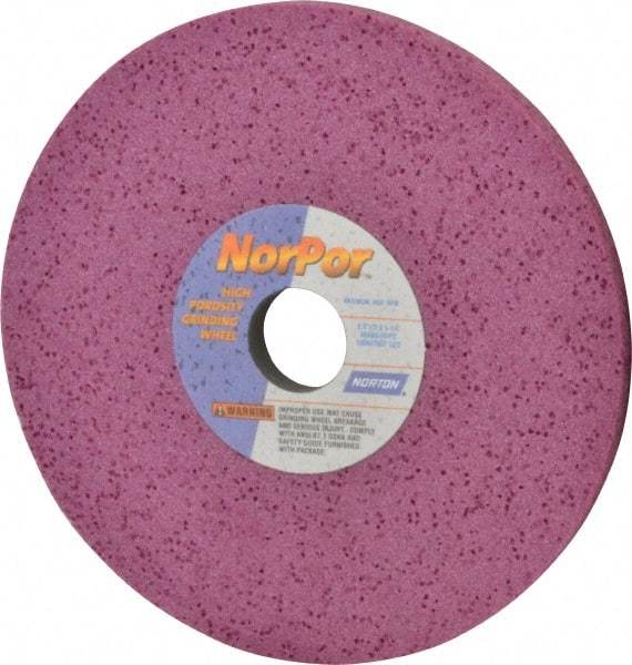 Norton - 8" Diam x 1-1/4" Hole x 1/2" Thick, H Hardness, 60 Grit Surface Grinding Wheel - Aluminum Oxide, Type 1, Medium Grade, 3,600 Max RPM, Vitrified Bond, No Recess - Eagle Tool & Supply