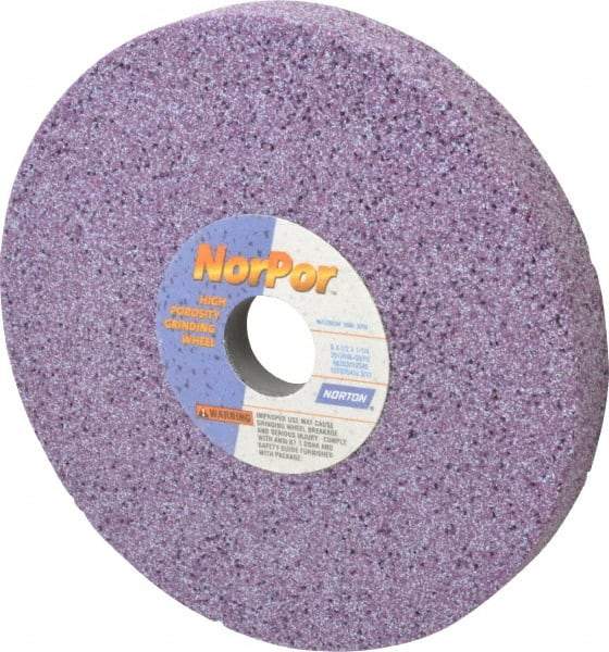 Norton - 8" Diam x 1-1/4" Hole x 1" Thick, G Hardness, 46 Grit Surface Grinding Wheel - Ceramic, Type 5, Coarse Grade, 3,600 Max RPM, Vitrified Bond, One-Side Recess - Eagle Tool & Supply