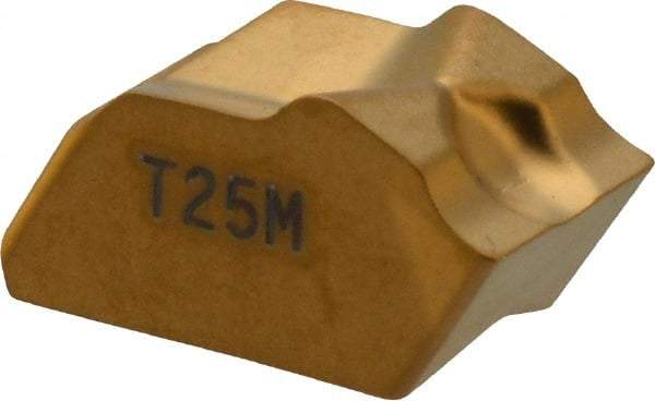 Seco - 150.106 14 T25M Grade, 1/4" Cutting Width, Carbide Cutoff Insert - 0° Neutral Lead Angle, 0.012" Cnr Rad, TiC/TiCN/TiN Coated - Eagle Tool & Supply