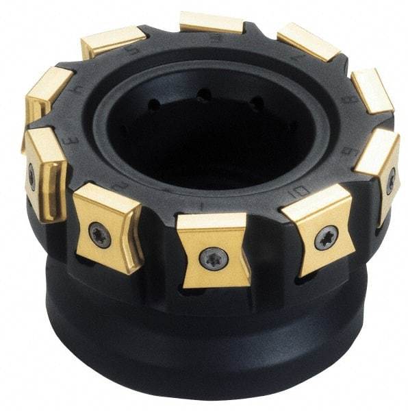 Iscar - 8 Inserts, 4" Cut Diam, 1-1/2" Arbor Diam, 0.551" Max Depth of Cut, Indexable Square-Shoulder Face Mill - 0/90° Lead Angle, 2" High, LN.. 1506... Insert Compatibility, Series F90LN - Eagle Tool & Supply