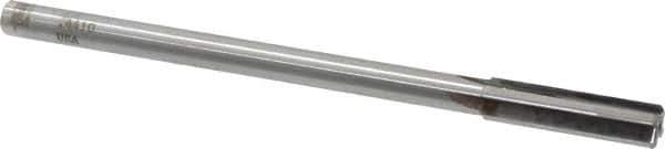 Made in USA - 0.441" Carbide-Tipped 4 Flute Chucking Reamer - Straight Flute, 3/8" Straight Shank, 1-3/4" Flute Length, 7" OAL - Eagle Tool & Supply