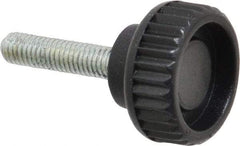 Gibraltar - #10-32 Knurled Shoulder Steel Thumb Screw - 1.33" OAL, 0.32" Head Height, Zinc-Plated Finish - Eagle Tool & Supply