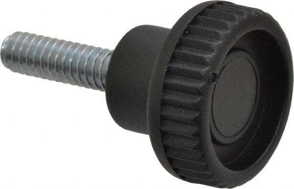 Gibraltar - 1/4-20 Knurled Shoulder Steel Thumb Screw - 1.42" OAL, 0.37" Head Height, Zinc-Plated Finish - Eagle Tool & Supply