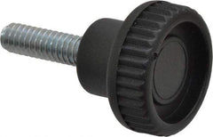 Gibraltar - 1/4-20 Knurled Shoulder Steel Thumb Screw - 1.42" OAL, 0.37" Head Height, Zinc-Plated Finish - Eagle Tool & Supply