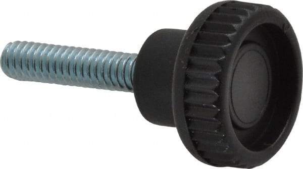 Gibraltar - 1/4-20 Knurled Shoulder Steel Thumb Screw - 1.82" OAL, 0.37" Head Height, Zinc-Plated Finish - Eagle Tool & Supply