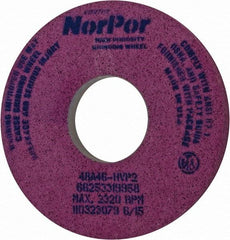 Norton - 14" Diam x 5" Hole x 1-1/2" Thick, H Hardness, 46 Grit Surface Grinding Wheel - Aluminum Oxide, Type 5, Coarse Grade, 2,320 Max RPM, Vitrified Bond, One-Side Recess - Eagle Tool & Supply