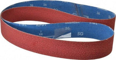 Norton - 2" Wide x 72" OAL, 36 Grit, Ceramic Abrasive Belt - Ceramic, Very Coarse, Coated, Y Weighted Cloth Backing, Series R981 - Eagle Tool & Supply
