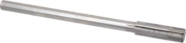 Made in USA - 0.579" Carbide-Tipped 6 Flute Chucking Reamer - Straight Flute, 7/16" Straight Shank, 2" Flute Length, 8" OAL - Eagle Tool & Supply