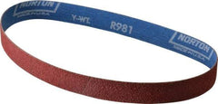 Norton - 1" Wide x 24" OAL, 50 Grit, Ceramic Abrasive Belt - Ceramic, Coarse, Coated, Y Weighted Cloth Backing, Series R981 - Eagle Tool & Supply
