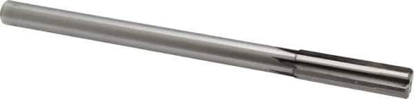 Made in USA - 0.631" Carbide-Tipped 6 Flute Chucking Reamer - Straight Flute, 9/16" Straight Shank, 2-1/4" Flute Length, 9" OAL - Eagle Tool & Supply