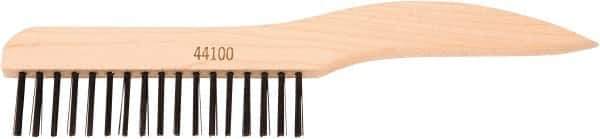 Weiler - 1 Rows x 17 Columns Steel Scratch Brush - 5" Brush Length, 10" OAL, 1-1/16" Trim Length, Wood Shoe Handle - Eagle Tool & Supply